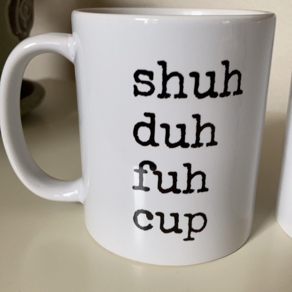 Funny Coffee Tea Mug Gift, Typewriter Style, Shuh Duh Fuh Cup 2-Pack Bundle Gift - Picture 4 of 11